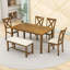 Ensemble de salle à manger 6 pièces Hayleah, table de salle à manger rectangulaire, chaises rembourrées et banc-584699261-584699256-584699238