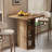 27.6" Square Bar Table, Wooden Cocktail Table with 3-Tier Hidden Storage and Sliding Doors