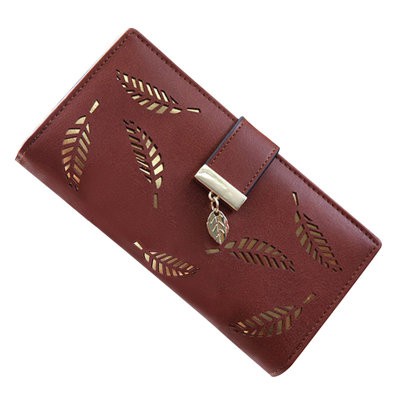 Backpack Hollow Leaf Women's Wallet Long Fashionable Handheld Bag Zipper Buckle Wallet