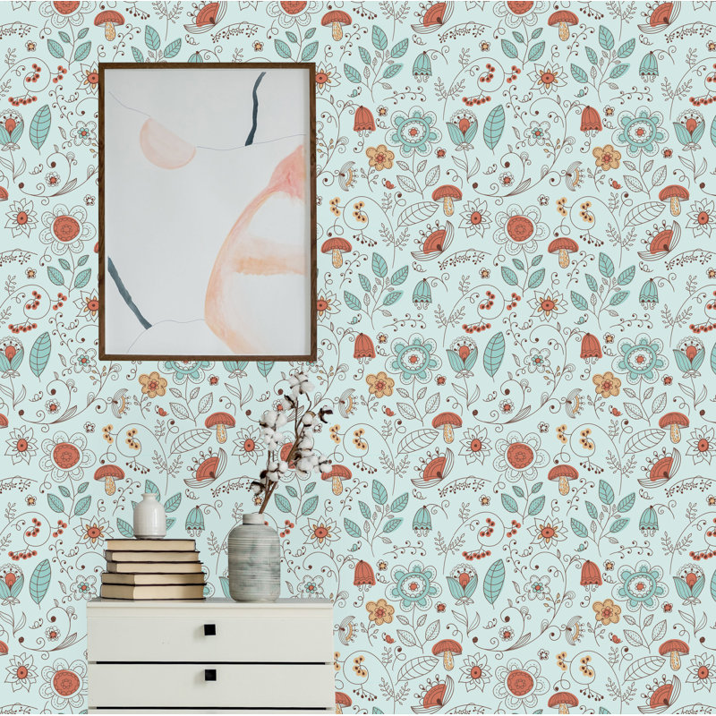 Rouleau de papier peint adhésif Amapola Summer, L 16,67 po x l 25 po