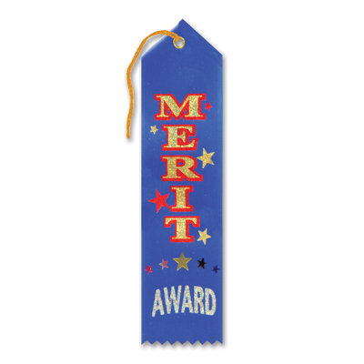 Merit Award Ribbon - 2" x 8" - Pack of 6