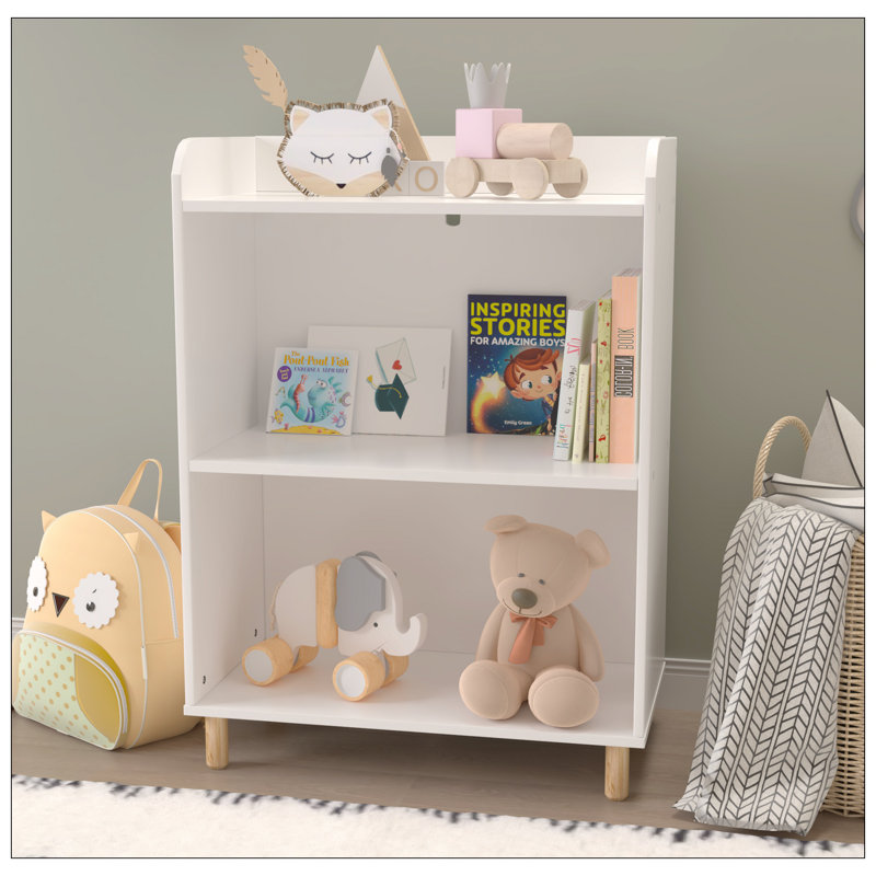 Akem Kids 3-Tier Bookcase, Children's Book Display, Bookshelf Toy Storage Cabinet Organizer