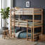 Lit superposé triple en bois d'hévéa massif, cadre de lit superposé en bois à 3 niveaux avec garde-corps et échelle, lit superposé robuste pour enfants, adolescents et adultes, aucun sommier nécessaire-1155478909