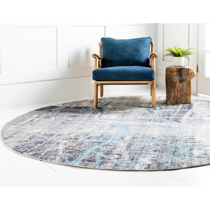 Downtown Abstract Indoor Rug, Round 8'