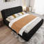 Très grand lit plateforme tapissier, noir-2073166640-2073166642