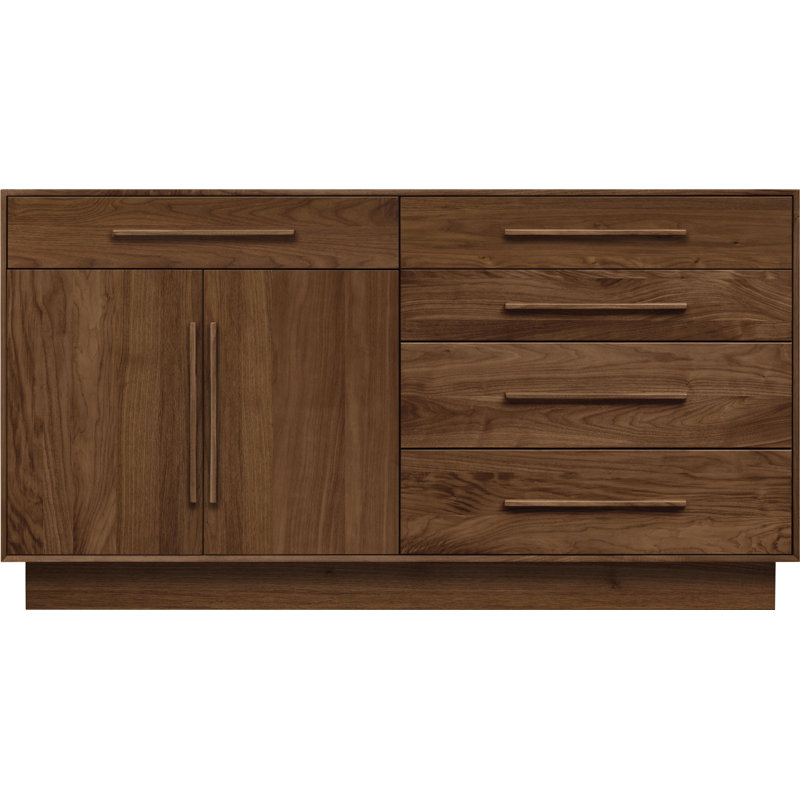 Moduluxe 5 - Drawer Solid Wood Dresser, Autumn Cherry, Right