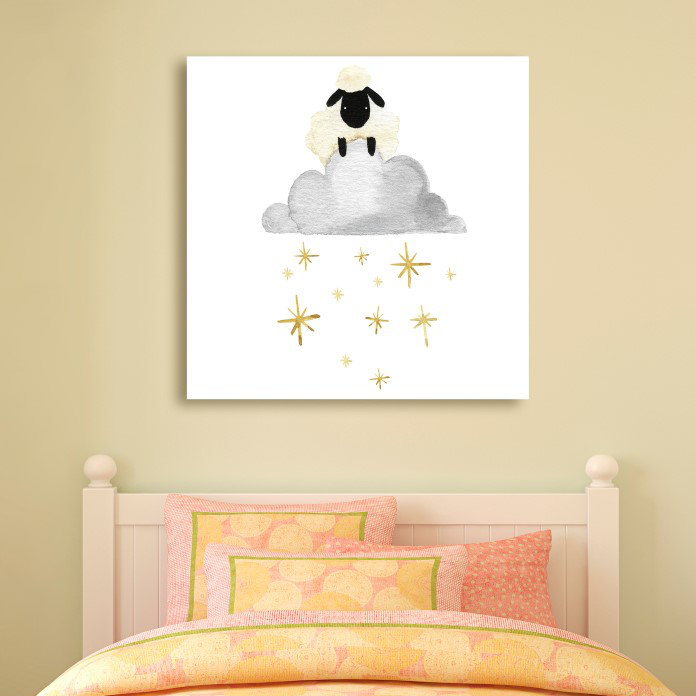 «Sheep Cloud and Stars», impression sur toile, H 30 po x l 30 po x 1,5 po