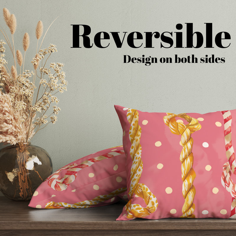 Reversible Pillow Cover, 18"H x 18"W