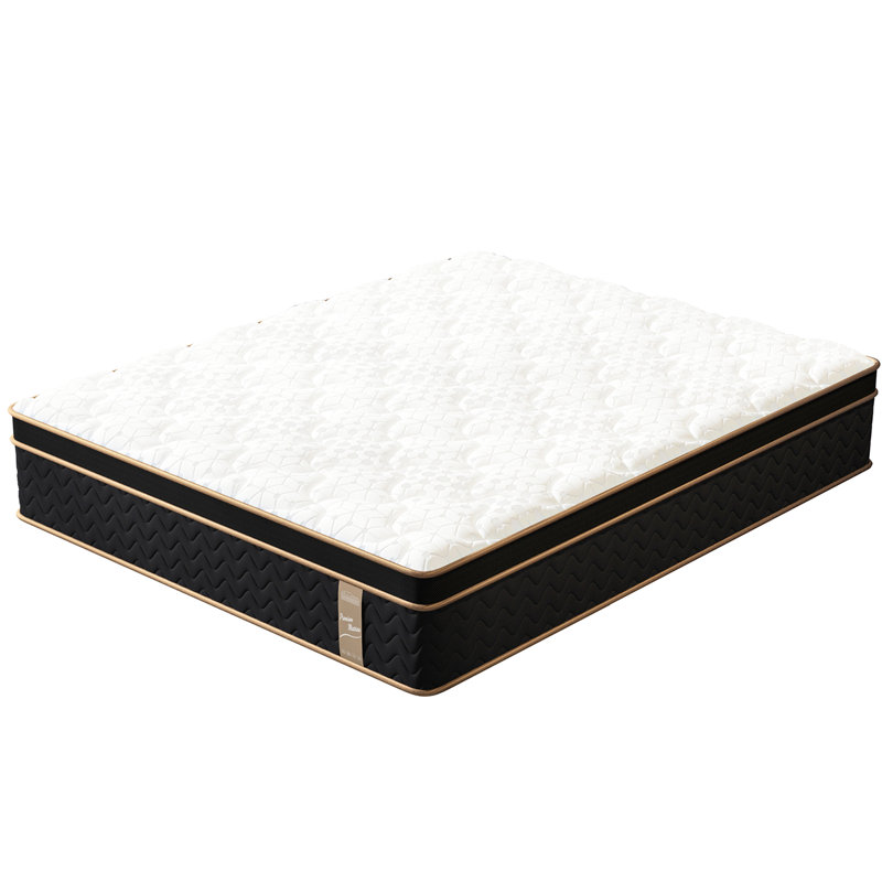 Grand matelas de 10 pouces avec mousse viscoélastique gélifiée, ressorts ensachés individuels pour le soutien des bords, coussiné respirant et doux, séparation des mouvements approuvée, confort pour la peau, chambre à coucher moderne