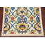 Tapis zone en laine ivoire/bleu/jaune 3 pi 7 po x 4 pi 10 po à la main one-of-kind-noué la 2010 kazak