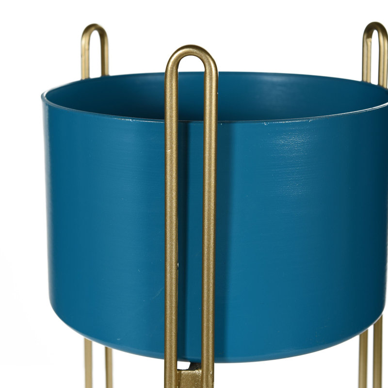 Cache-pot en métal, Bleu