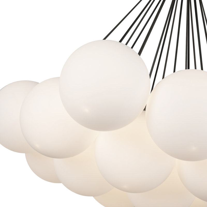 Bolla Steel LED Chandelier, Black, 19, 29" H x 28" W x 28" D