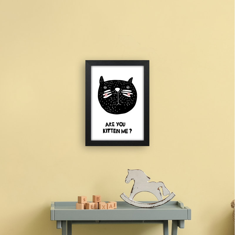 Cat by Miniofmine - Print, 34cm H x 25cm W x 3cm D, Brown Framed