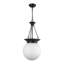 Madelyn 12-in Black Pendant with Opal Glass-292391034