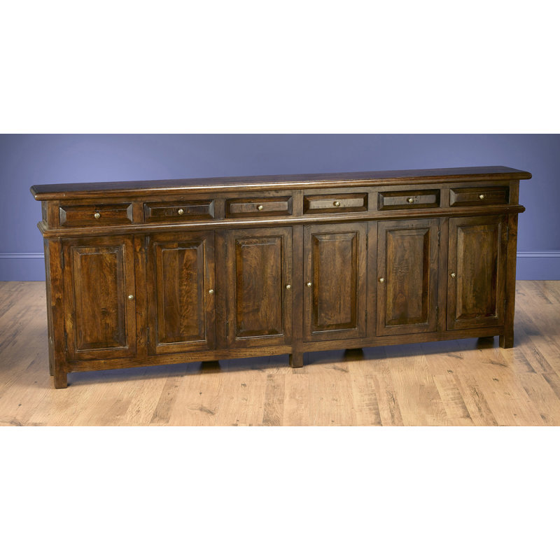 Gything 95" 6-Drawer Sideboard, Pecan