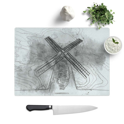 Glass Halnaker Windmill in Chichester in Abstract Chopping Board