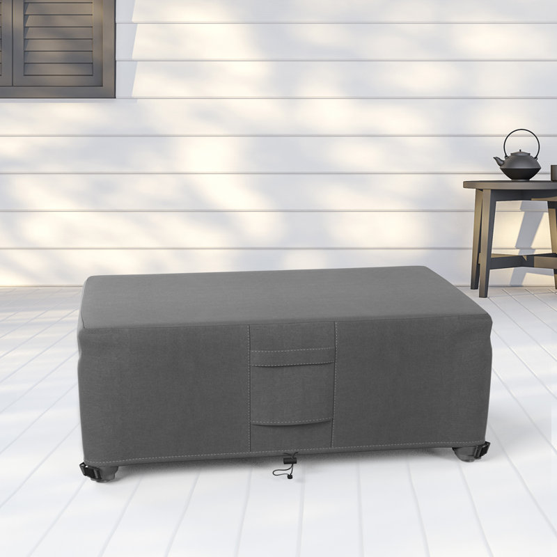 Housse pour table basse et table d'appoint de qualité supérieure - Housse résistante et respirante avec doublure en PVC résistant à l'eau, ourlet élastique réglable, sangles à fermeture par clic et bouches d'aération - Collection Goodman