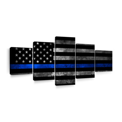 " Police Flag Multi Piece Canvas Print " by Echoes Of America 5 - Pieces