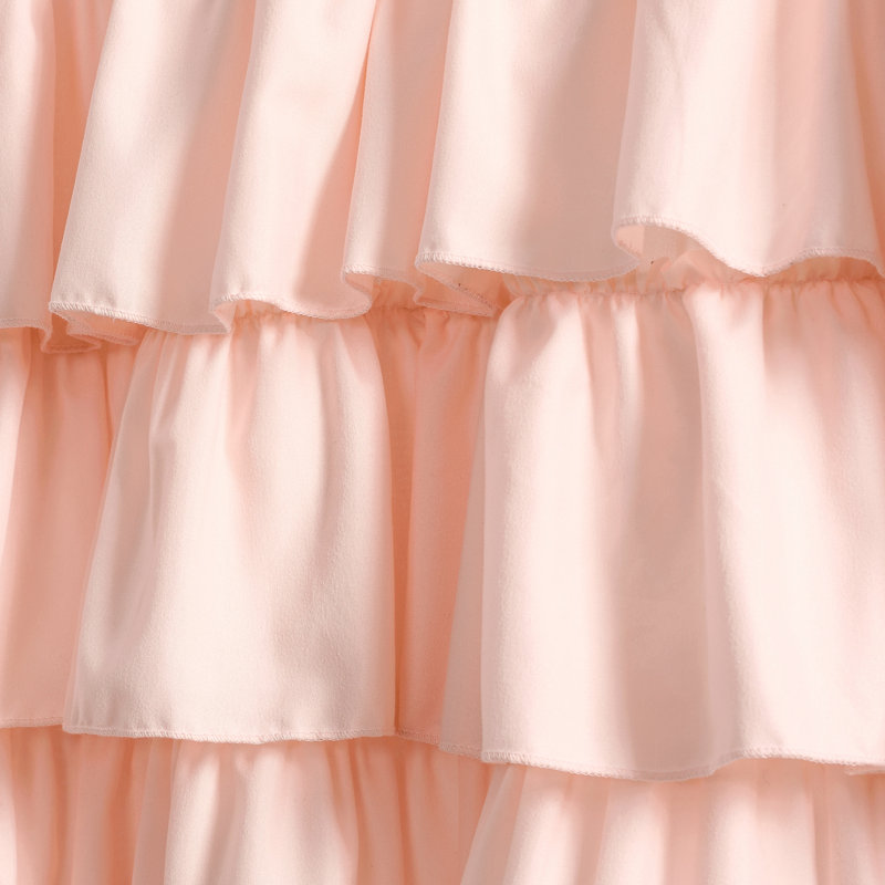 Blush Polyester Ruffled Rod Pocket Window Valance