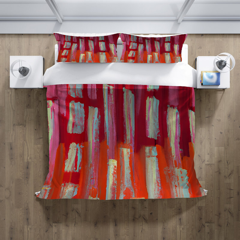 Polyester Abstract Duvet Cover, King Duvet Cover + 2 King Shams
