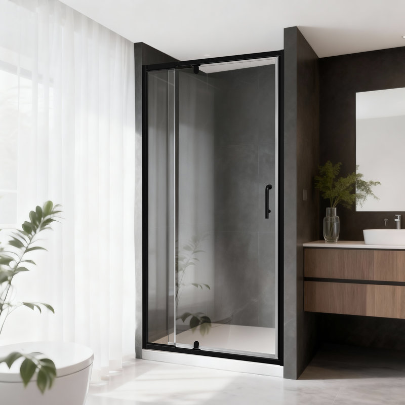 29-32" W x 72" H Width Adjustable Framed Shower Door, Left/Right Reversible Opening & Waterproof Design, ANSI-Certified Tempered Glass with Rotatable Panel, Easy Clean Coating & Stainless Steel Handle, Space-Saving for Bathrooms