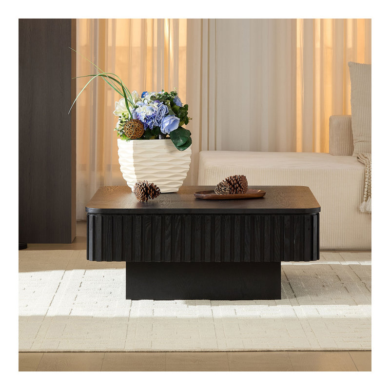 Table basse carrée 35,43 pouces Modern Handcraft, Noir