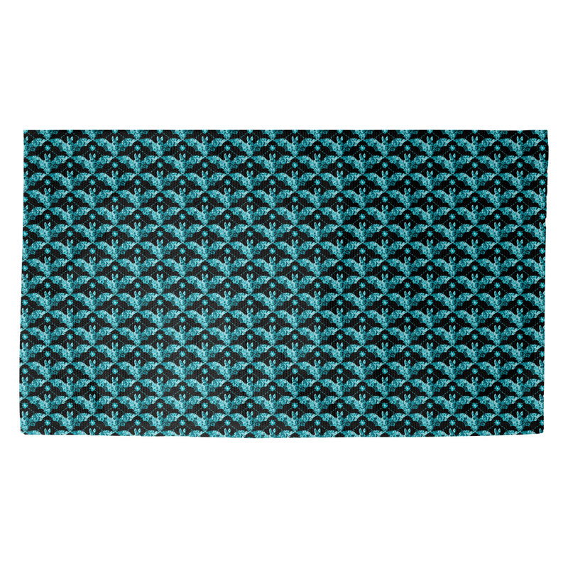 Tapis bleu/bleu de salle à roussettes Avicia, Rectangle 2 pi 2 po x 3 pi 4 po
