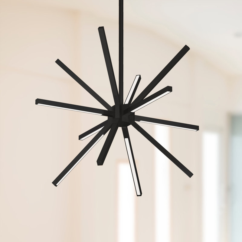 Sirius 13 - Light LED Chandelier, Black, 14.75" H x 20" W x 20" D