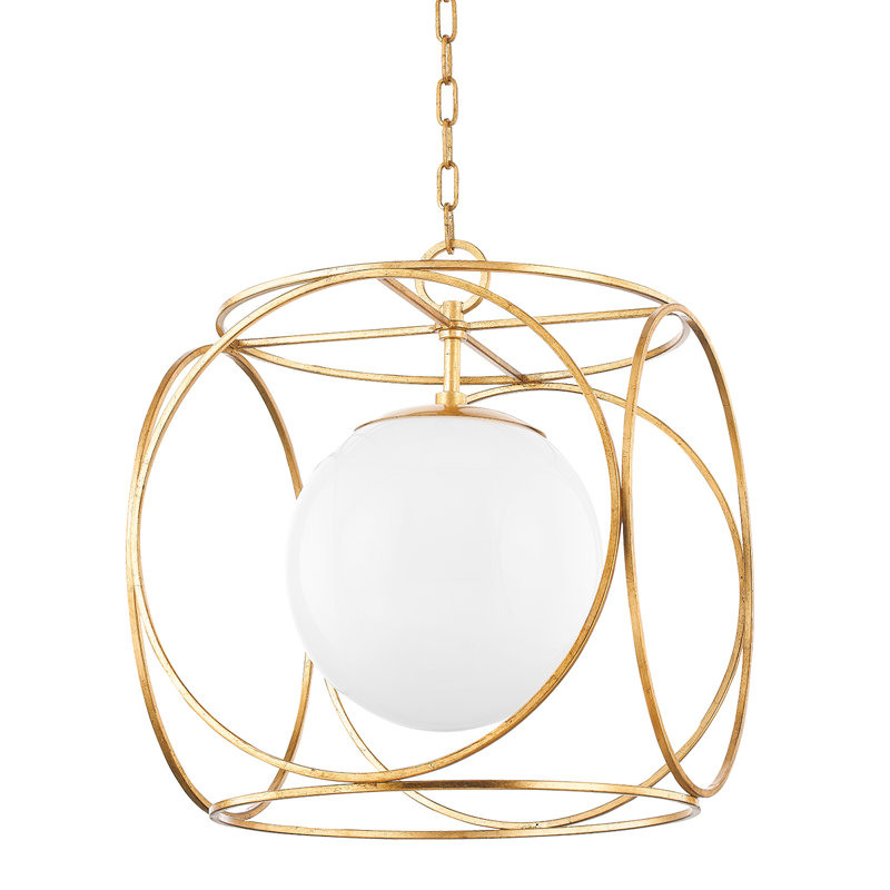 Petit luminaire suspendu CLAIRE 1, H 21,25 po x l 18 po x P 18 po, Texture blanche