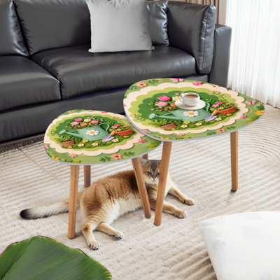 Ensemble de 2 tables gigognes Triangle Nesting