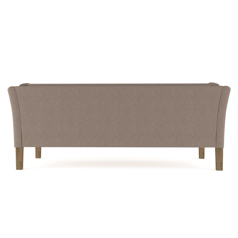 Charlton Flared Shelter-Arm Sofa, 31" H x 108" W x 33" D, Box Weave Linen Pumice, Ebony