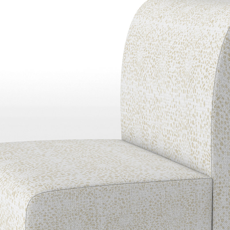 Fauteuil de chambre abstrait rembourré - ivoire et crème, Pantoufle sans accoudoirs