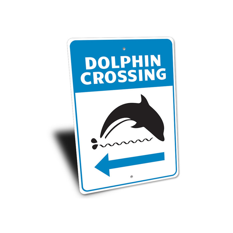 Plaque en aluminium Dolphin Crossing, H 14 po x l 10 po x P 0,04 po