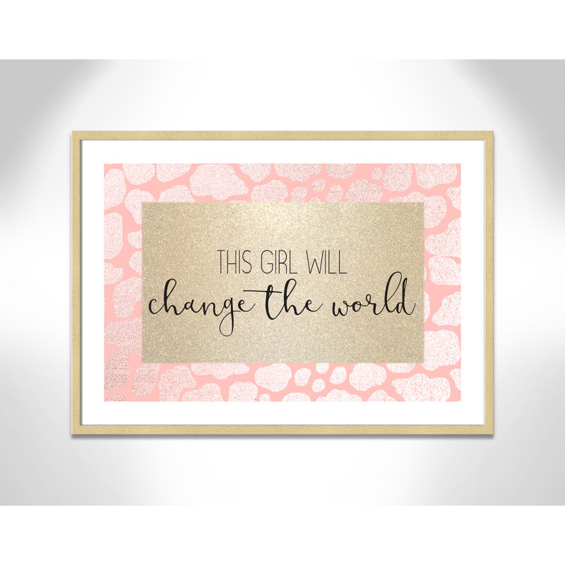 This Girl Will, impression sur papier, H 25,5 po x l 35,5 po x P 1,19 po, Encadré de boîte champagne