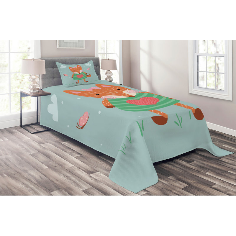 Polyester Coverlet, Twin Bedspread + 1 Sham