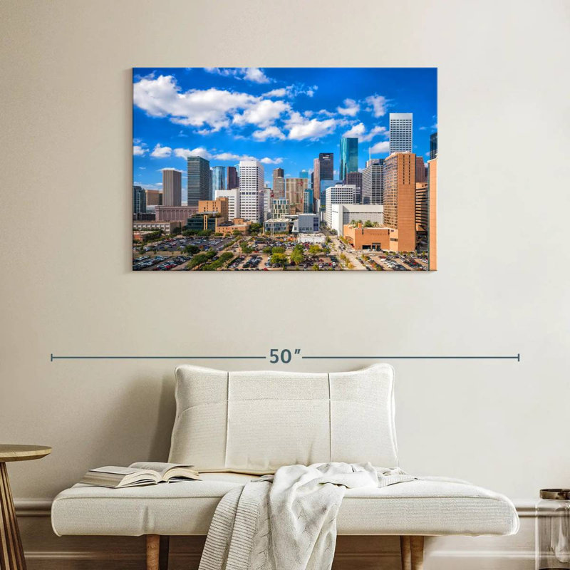 Horizon du centre-ville de Houston, H 26 po x l 39 po