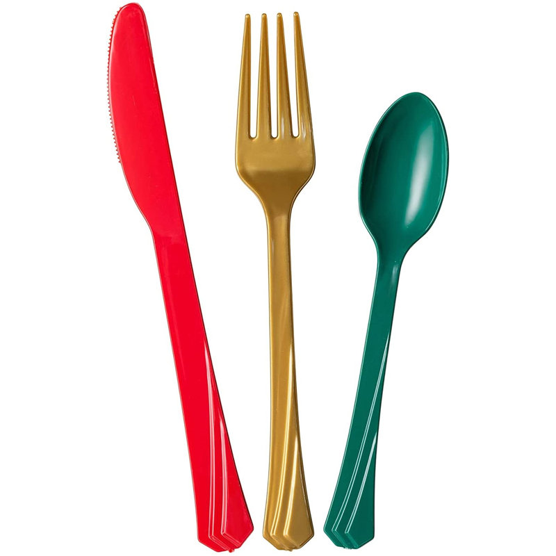 Disposable Christmas Flatware Set