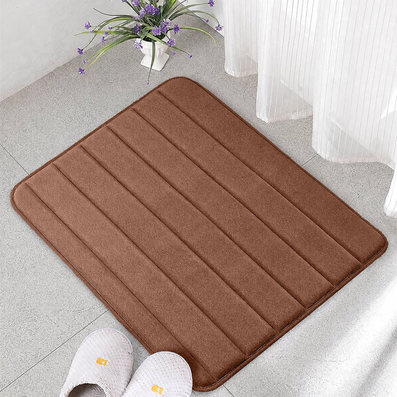 Nequan Memory Foam Non-Slip Bath Mat, 50cm W X 80cm L, D Brown