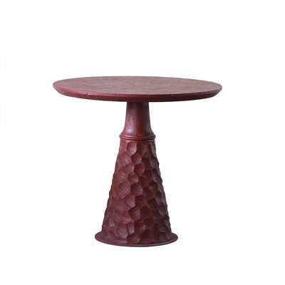 Red Round Solid Wood Dining table