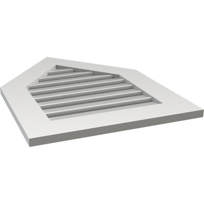Peaked Top Surface Mount Signature Urethane Functional Gable Vent 14/12 Pitch, Primed Tan
