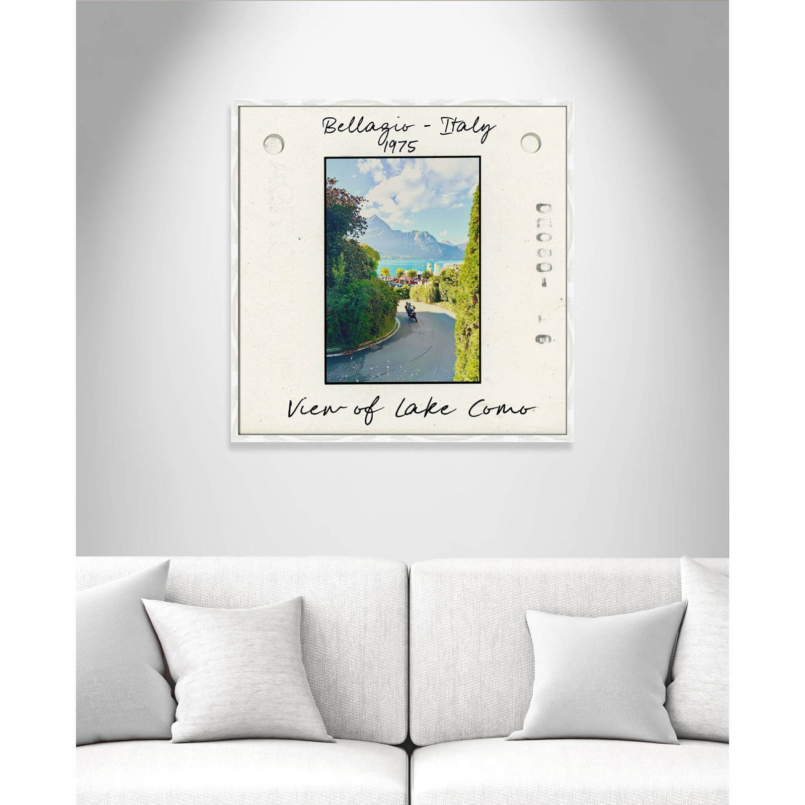 Ritona "Bellagio, Italy - Lake Como" Print, White Single Picture Framed Paper, 32" H x 32" W x 0.75" D