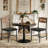 Industrial Upholstered Dining Chairs Set of 4, Ergonomic Backrest & Metal Legs, Rustic Brown-262726655-262726653