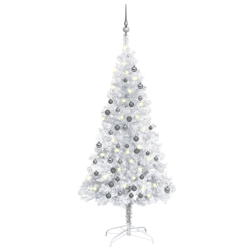 Artificial Christmas Tree with LEDs&Ball Set, 4.92ft H x 2.46ft W x 2.46ft D