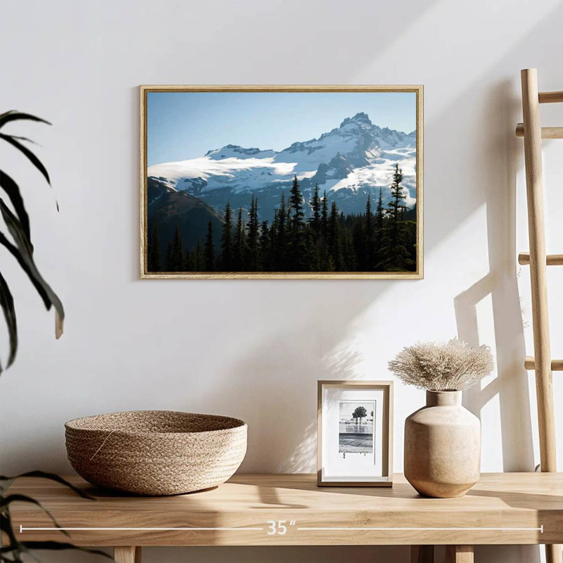 Mont Rainier, Cadre flottant en bois naturel, 19 po x 13 po