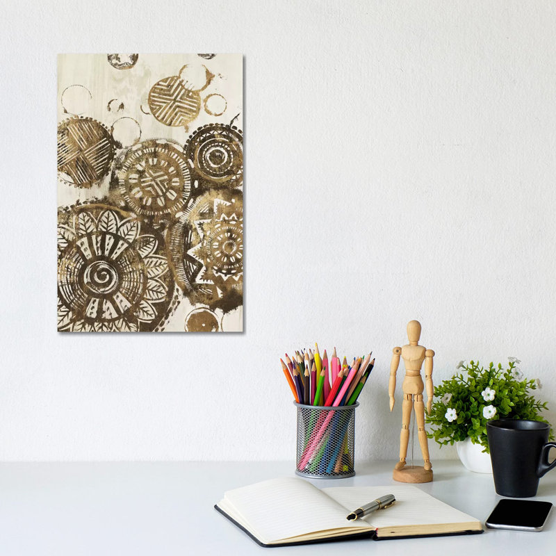 African Circles by Eva Watts - Wrapped Canvas Painting, 20.32 cm H x 30.48 cm W