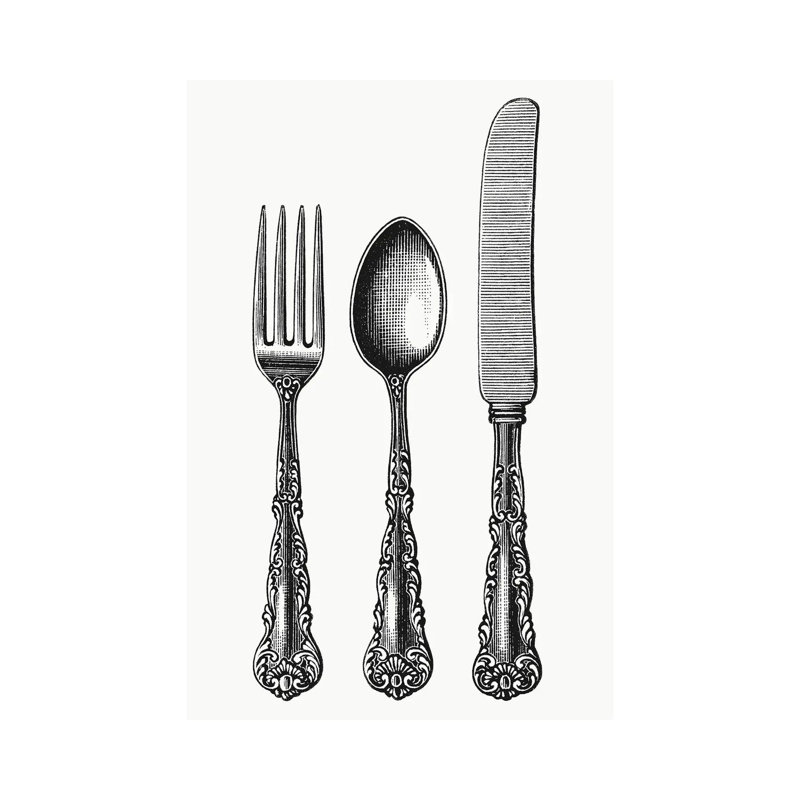 Cutlery by Art Mirano - Wrapped Canvas Print, 30.48cm H x 20.32cm W x 1.905cm W