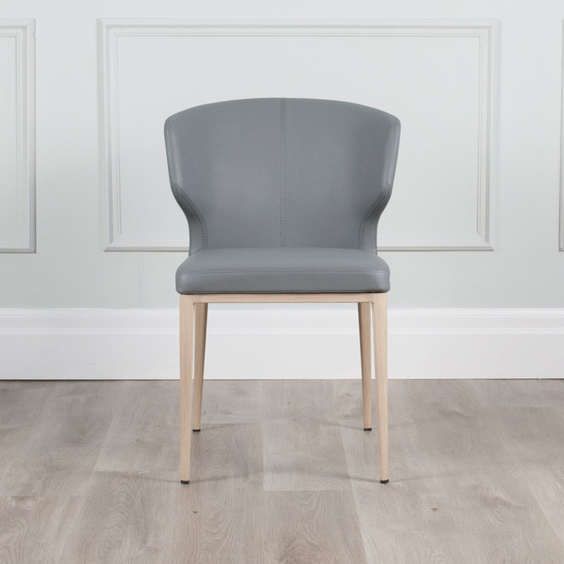 Chaise d'appoint rembourrée Belby, Pierre grise, Brun clair