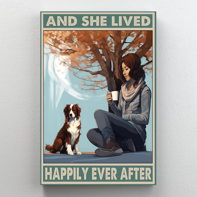 Dog And She Lived Happily Ever After 2 - 1 pièce, H 20 po x l 16 po x P 1,25 po