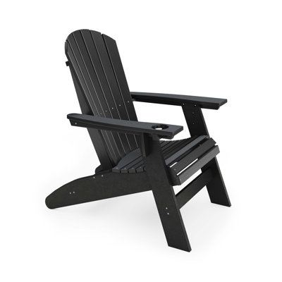 Sturdy HDPE Poly Lumber Adirondack Chair for Poolside, Patio, and Garden Relaxation with Curved Back