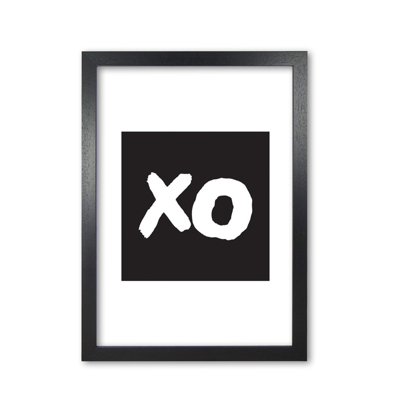 XO Black Square - Print, 42 cm H x 30 cm W x 5 cm D, Black Grain Frame